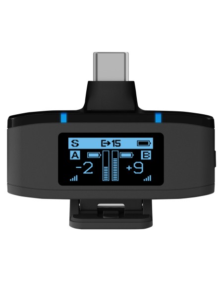 
Belaidis mikrofonas su įkrovimo dėklu, 8 GB, 2,4 GHz, USB-C

