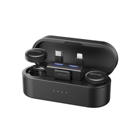 
AI 2,4 GHz USB-C belaidžio mikrofono rinkinys su dėklu
