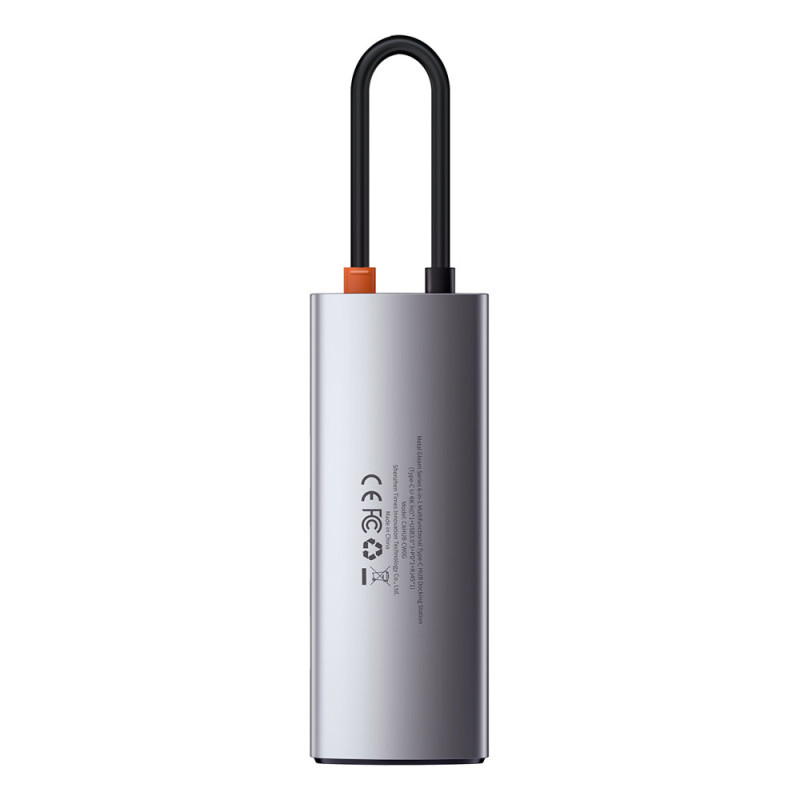 Daugiafunkcis USB HUB 5in1 USB-C PD 100W HDMI pilka