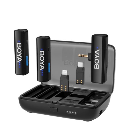 
Belaidžio mikrofono rinkinys su dėklu 1000mAh 2.4GHz USB-C

