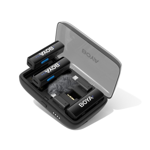 
Belaidžio mikrofono rinkinys su dėklu 1000mAh 2.4GHz USB-C

