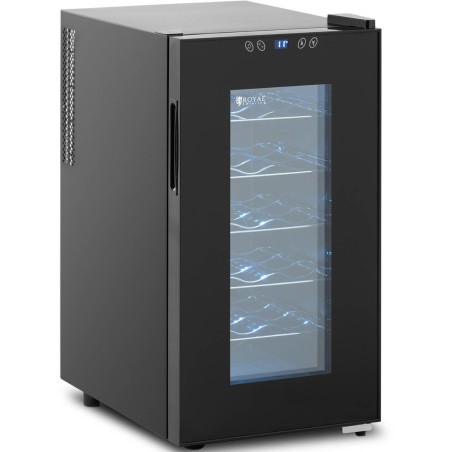 Winiarka šaldytuvas vyno šaldytuvas 18 butelių LED 52 l juodas