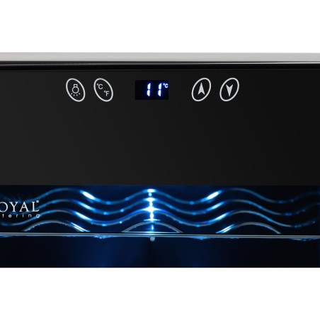 Winiarka šaldytuvas vyno šaldytuvas 18 butelių LED 52 l juodas