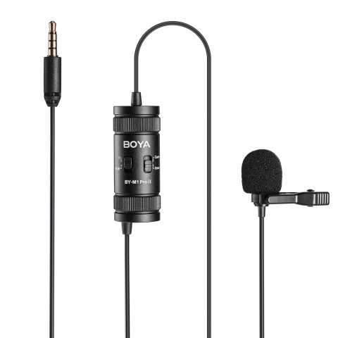 
Laidinis prisegamas mikrofonas išmaniesiems telefonams, fotoaparatams, 3,5 mm TRRS 6 m - juodas
