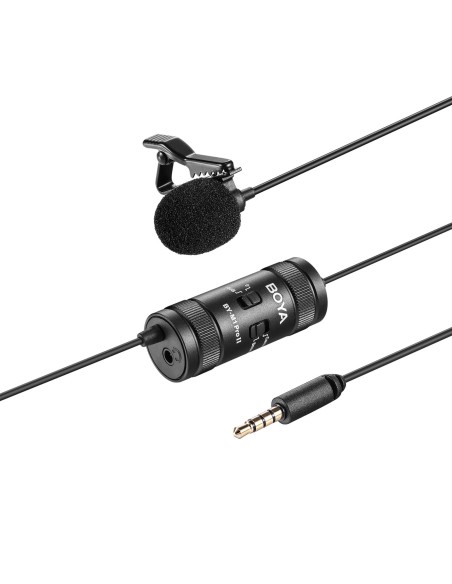 
Laidinis prisegamas mikrofonas išmaniesiems telefonams, fotoaparatams, 3,5 mm TRRS 6 m - juodas
