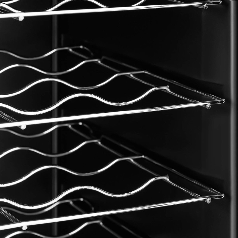 Winiarka šaldytuvas vyno šaldytuvas 18 butelių LED 52 l juodas