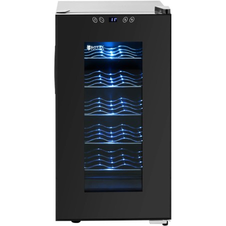 Winiarka šaldytuvas vyno šaldytuvas 18 butelių LED 52 l juodas