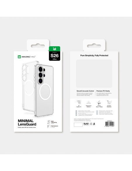 
„Samsung Galaxy S26 Ultra Minimal“ dėklas su magnetiniu objektyvu – skaidrus
