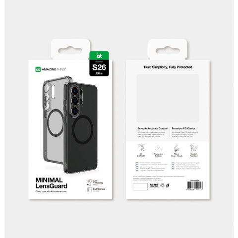 
„Samsung Galaxy S26 Ultra Minimal“ dėklas su magnetiniu objektyvu – juodas
