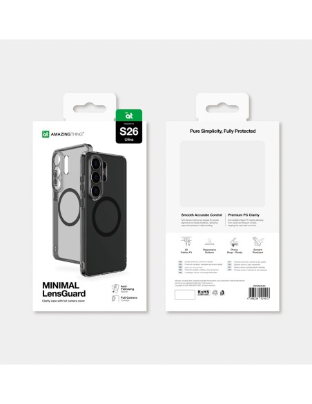 
„Samsung Galaxy S26 Ultra Minimal“ dėklas su magnetiniu objektyvu – juodas
