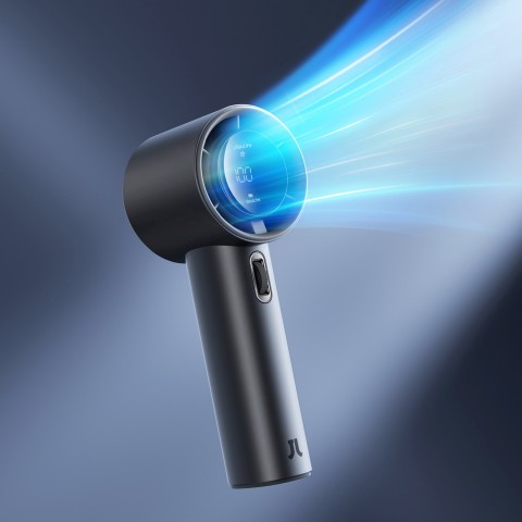 
Mini nešiojamas metalinis ventiliatorius su 5000mAh USB-C LED įkrovikliu – tamsiai pilkas
