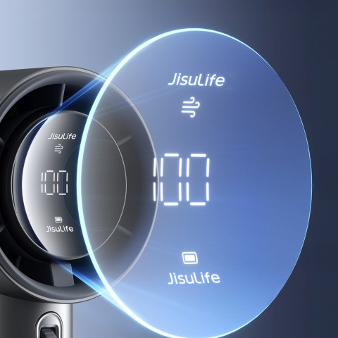 
Mini nešiojamas metalinis ventiliatorius su 5000mAh USB-C LED įkrovikliu – tamsiai pilkas
