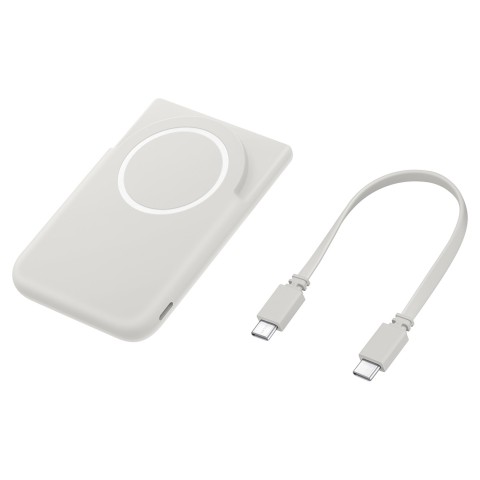 
„Samsung 5000mAh USB-C Qi2 MagSafe 25W“ belaidis įkroviklis su USB-C laidu – pilkas
