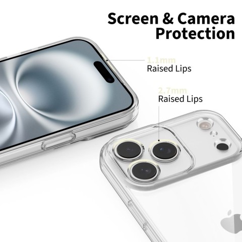 
„iPhone 17 Pro Max FlexAir“ dėklas – permatomas

