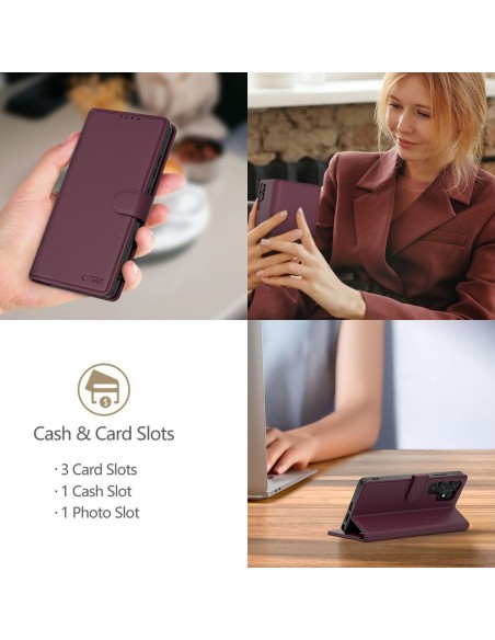 
Samsung Galaxy A26 5G / A17 4G / 5G piniginės dėklas – bordo spalvos
