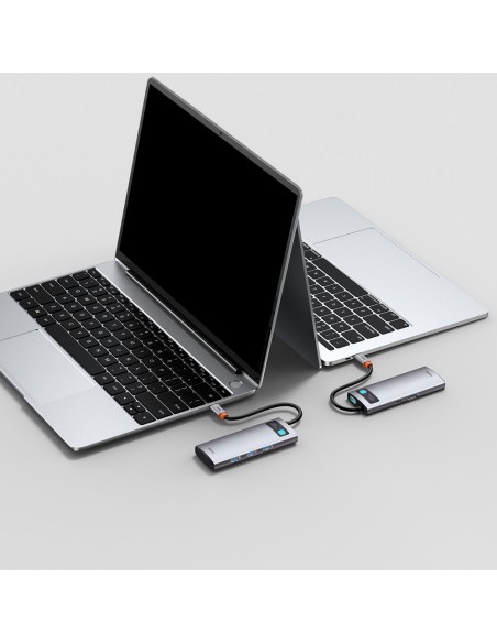 Daugiafunkcis USB HUB 5in1 USB-C PD 100W HDMI pilka Daugiafunkcis USB HUB 5in1 USB-C PD 100W HDMI pilka
