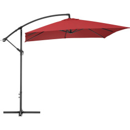Sodo skėtis ant kvadratinio stulpo 250 x 250 cm, kaštoninės spalvos