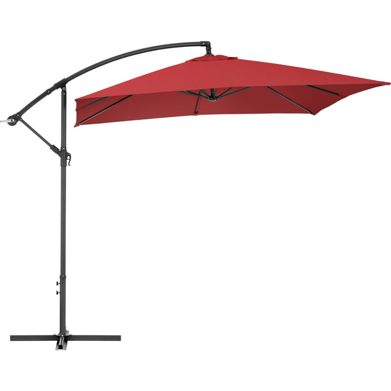 Sodo skėtis ant kvadratinio stulpo 250 x 250 cm, kaštoninės spalvos