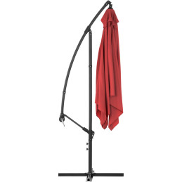 Sodo skėtis ant kvadratinio stulpo 250 x 250 cm, kaštoninės spalvos