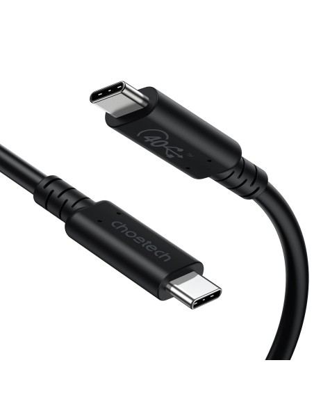 USB-C laidas USB 4 Gen3 100W 40Gbps 8K 0,8m juodas USB-C laidas USB 4 Gen3 100W 40Gbps 8K 0,8m juodas