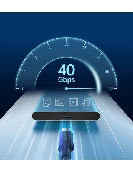 USB-C laidas USB 4 Gen3 100W 40Gbps 8K 0,8m juodas USB-C laidas USB 4 Gen3 100W 40Gbps 8K 0,8m juodas