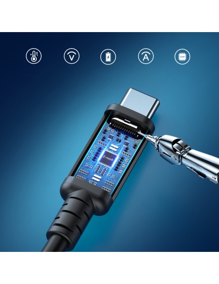 USB-C laidas USB 4 Gen3 100W 40Gbps 8K 0,8m juodas USB-C laidas USB 4 Gen3 100W 40Gbps 8K 0,8m juodas