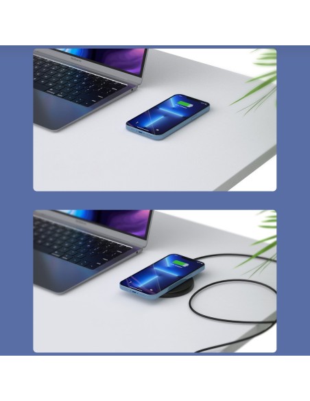 10W po stalviršis indukcinis įkroviklis + EU pakrovėjas su maitinimo laidu juodas