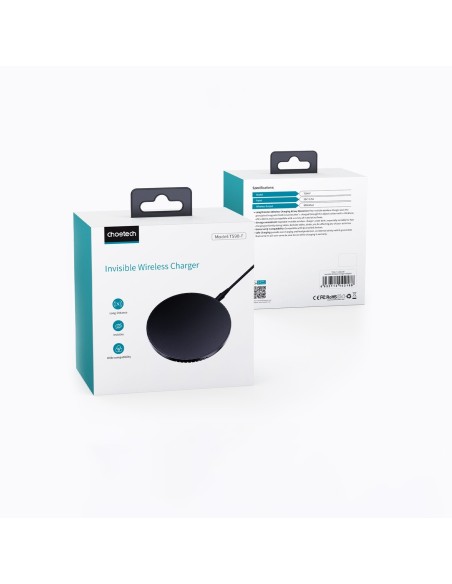 10W po stalviršis indukcinis įkroviklis + EU pakrovėjas su maitinimo laidu juodas