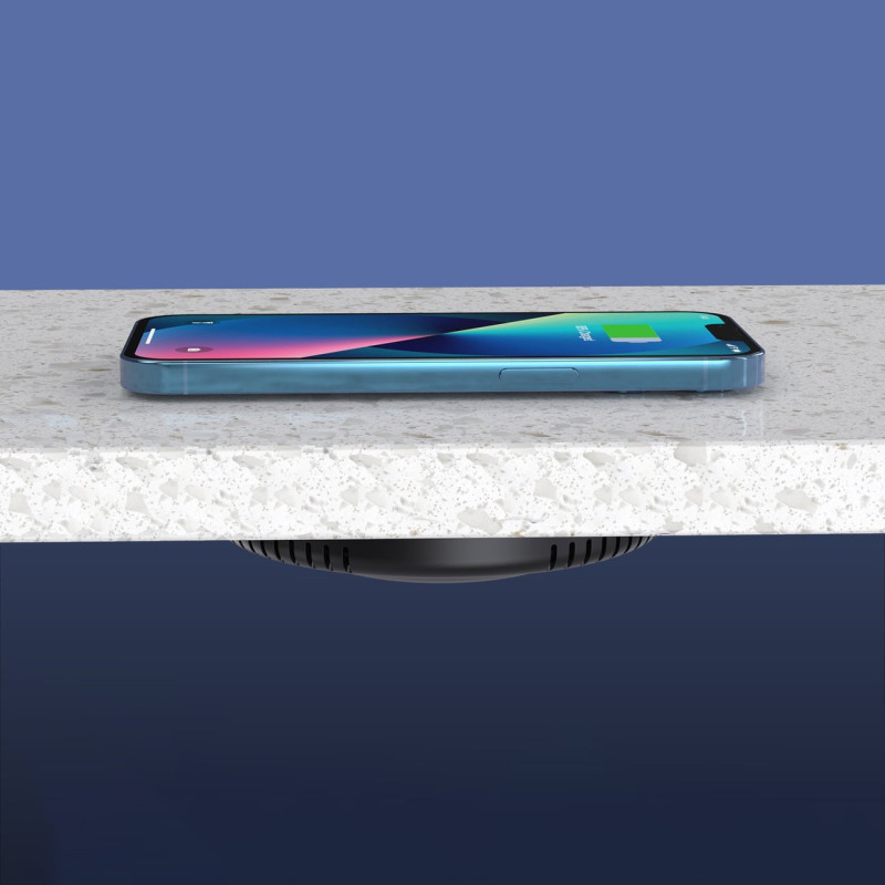 10W po stalviršis indukcinis įkroviklis + EU pakrovėjas su maitinimo laidu juodas