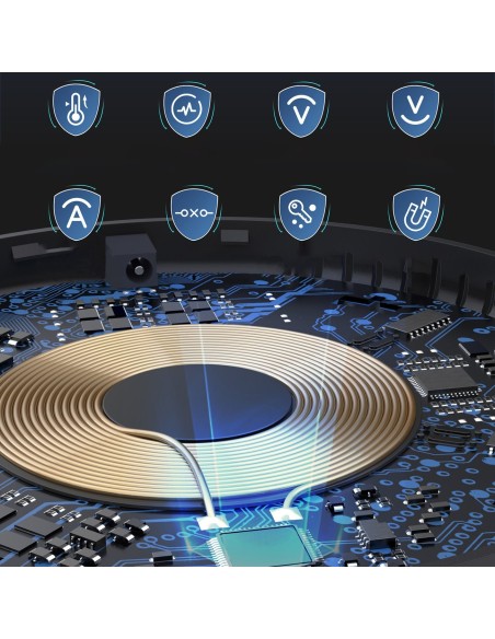 10W po stalviršis indukcinis įkroviklis + EU pakrovėjas su maitinimo laidu juodas