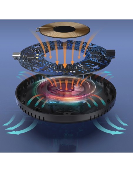 10W po stalviršis indukcinis įkroviklis + EU pakrovėjas su maitinimo laidu juodas