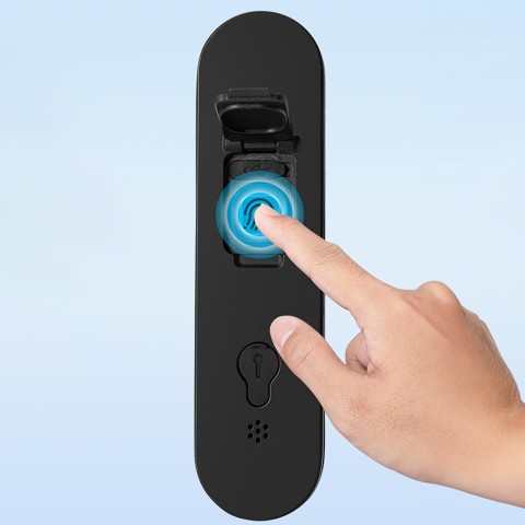 
Išmanioji dviračio spyna su pirštų atspaudų skaitytuvu ir „Bluetooth“ – juoda
