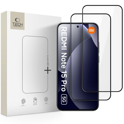 
Grūdintas stiklas Xiaomi Redmi Note 15 Pro 5G Glass Fit+ juodas - 2 vnt.
