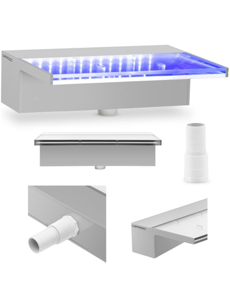 Krioklio snapelio sienelės kaskados sodo tvenkiniui LED 30 cm, srautas 135 mm Krioklio snapelio sienelės kaskados sodo tvenkiniui LED 30 cm, srautas 135 mm