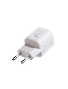 
33 W USB-A USB-C sieninis įkroviklis su 60 W USB-C–USB-C 1 m laidu – baltas
