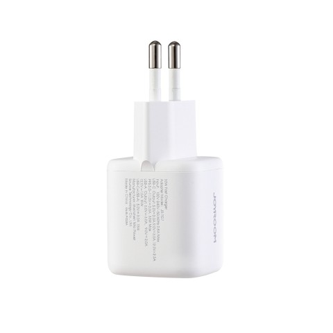 
33 W USB-A USB-C sieninis įkroviklis su 60 W USB-C–USB-C 1 m laidu – baltas
