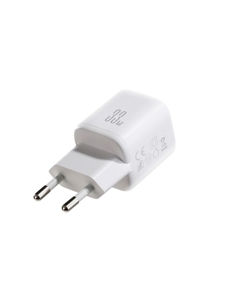 
33 W USB-A USB-C sieninis įkroviklis su 60 W USB-C–USB-C 1 m laidu – baltas
