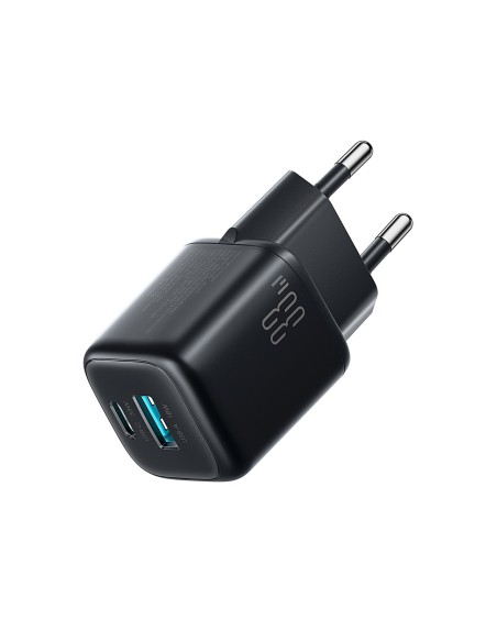 
33 W USB-A USB-C sieninis įkroviklis su 60 W USB-C–USB-C 1 m laidu – juodas
