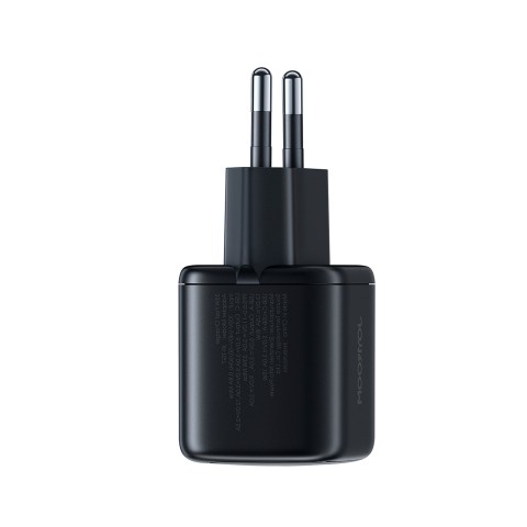 
33 W USB-A USB-C sieninis įkroviklis su 60 W USB-C–USB-C 1 m laidu – juodas
