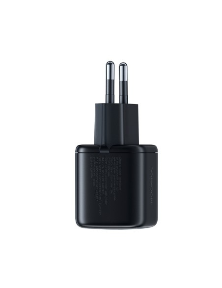 
33 W USB-A USB-C sieninis įkroviklis su 60 W USB-C–USB-C 1 m laidu – juodas
