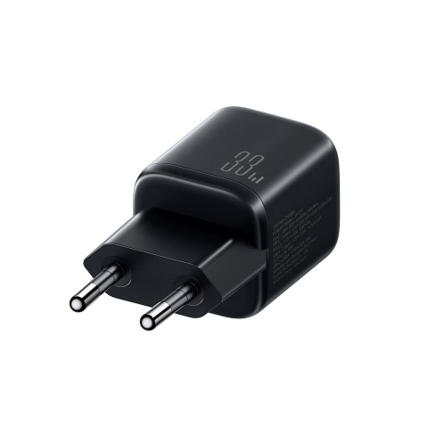 
33 W USB-A USB-C sieninis įkroviklis su 60 W USB-C–USB-C 1 m laidu – juodas
