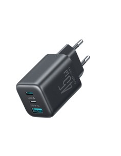 
USB-C iPhone Lightning USB-A GaN 45W sieninis įkroviklis – juodas
