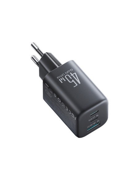 
USB-C iPhone Lightning USB-A GaN 45W sieninis įkroviklis – juodas
