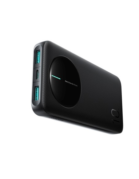 
Išorinė baterija 10000mAh 22.5W USB-A USB-C su skaitmeniniu ekranu - juoda
