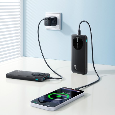 
Išorinė baterija 10000mAh 22.5W USB-A USB-C su skaitmeniniu ekranu - juoda
