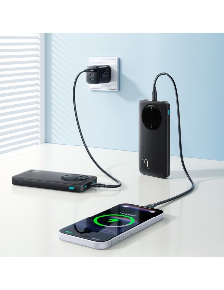 
Išorinė baterija 10000mAh 22.5W USB-A USB-C su skaitmeniniu ekranu - juoda
