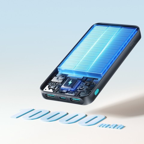 
Išorinė baterija 10000mAh 22.5W USB-A USB-C su skaitmeniniu ekranu - juoda
