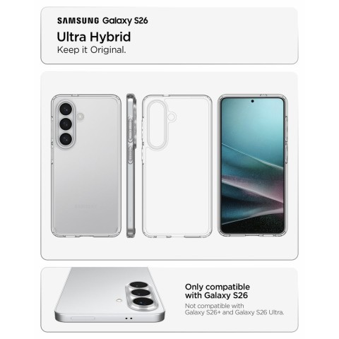 
„Samsung Galaxy S26 Ultra Hybrid“ dėklas – skaidrus
