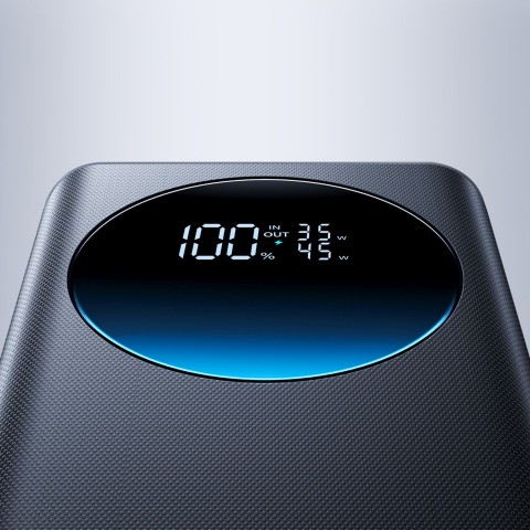 
20000 mAh USB-A USB-C su skaitmeniniu ekranu 45W – juoda

