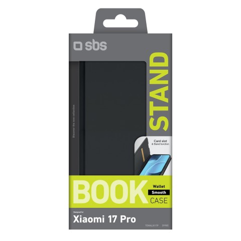 
„Xiaomi 17 Pro“ piniginės formos lygus atverčiamas dėklas - juodas
